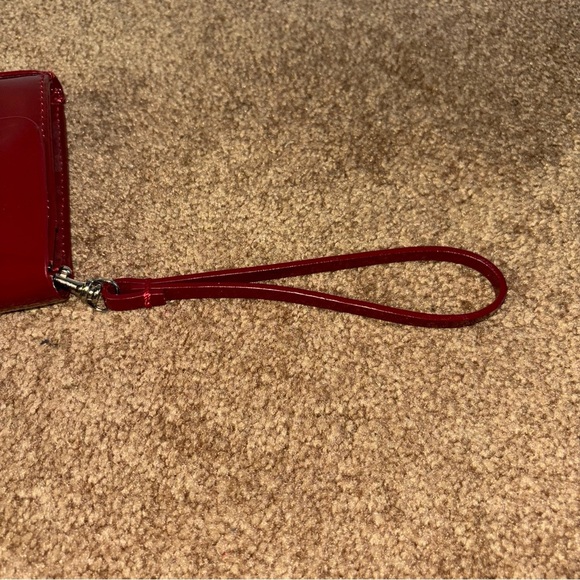 Alfani Burgundy Patent Leather Evening Clutch Purse - Picture 6 of 7